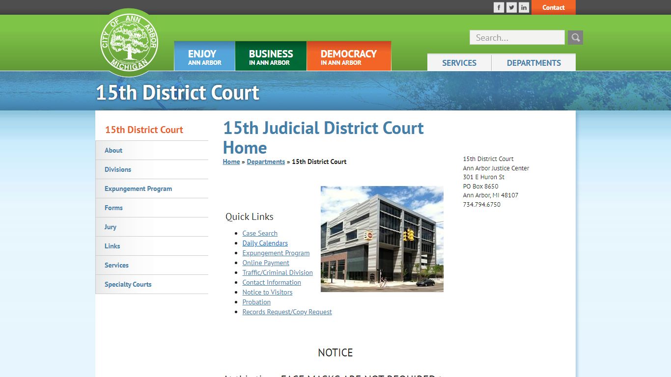 15th Judicial District Court Home - a2gov.org