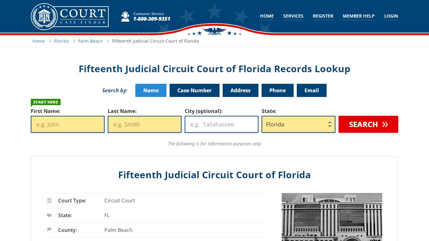 Fifteenth Judicial Circuit Court of Florida Records Lookup